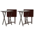 thumbnail image 1 of PJ Wood Folding TV Snack Tray Table Desk Stand, Espresso (4-Piece Set), 1 of 11