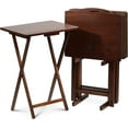 PJ Wood Lightweight Rectangle Folding TV Snack Tray Tables with Compact
