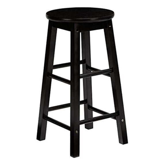 Open Box PJ Wood Classic Round 29" Tall Kitchen Counter Stools, Black(Set of 2)