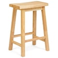 thumbnail image 1 of PJ Wood Saddle-Seat 24 Inch Kitchen, Table, & Bar Counter Stool, Natural, 1 of 11