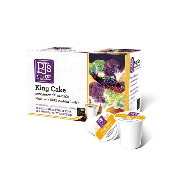 PJ's Coffee - King Cake Coffee, Single Serve 12-pk (Pack of 1)