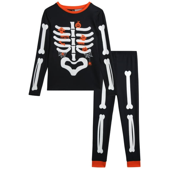 PJ’s & Pumpkins Boys Pajama Set - 2 Piece Long Sleeve Halloween Pajamas Shirts and Pants Set (2T-12)