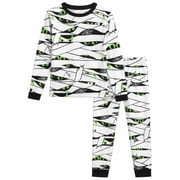 PJ’s & Pumpkins Boys Pajama Set - 2 Piece Long Sleeve Halloween Pajamas Shirts and Pants Set (2T-12)