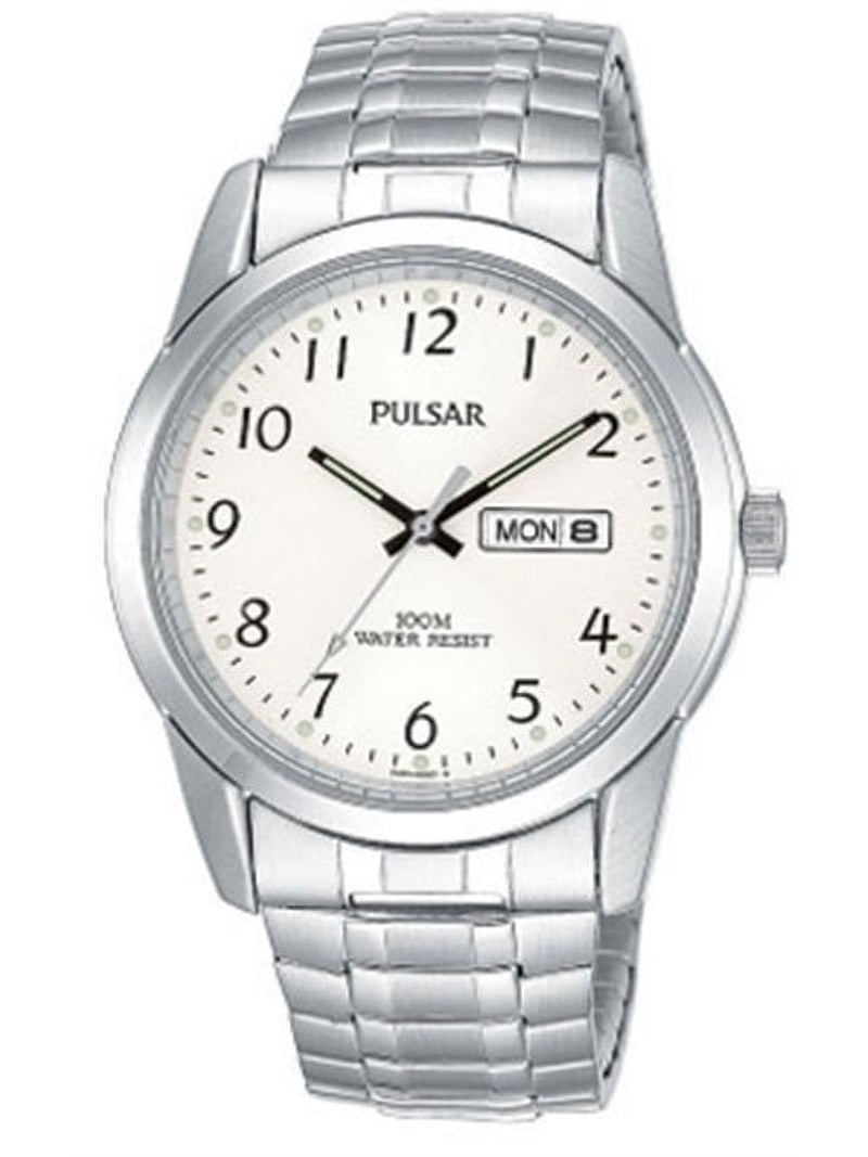 PulsarTitanium Silver Watch with White Dial Pulsar Men main image 2