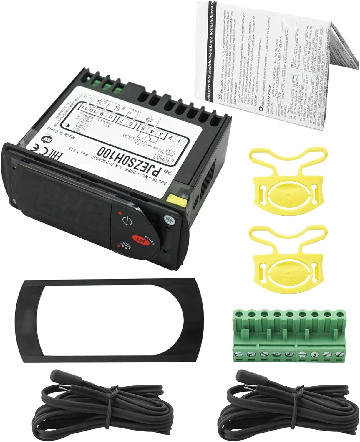 PJEZS0H100 Digital Temperature Controller – 115V, With Probes, For Carel & Refrigeration Units