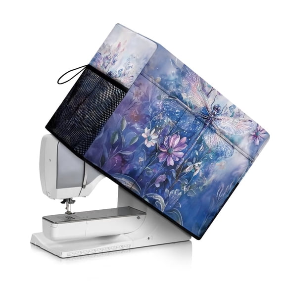 PJHEQOXE Dragonfly Sewing Machine Cover - Fits Standard Singer, Brother and Janome Machines, Protecting & Decorating Your Sewing Space (Blue)