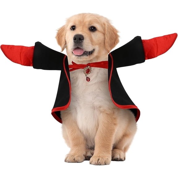PJKOBMJ Pet Halloween Costumes Dog Vampire Cape Dog Vampire Devil Costume Pet Halloween Costumes for Small Medium Large Dogs Cats(S)
