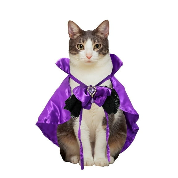 PJKOBMJ Pet Halloween costumes, vampire cloaks for cats and dogs, cloak sets, Halloween party costumes, small and large cat and dog purple sets