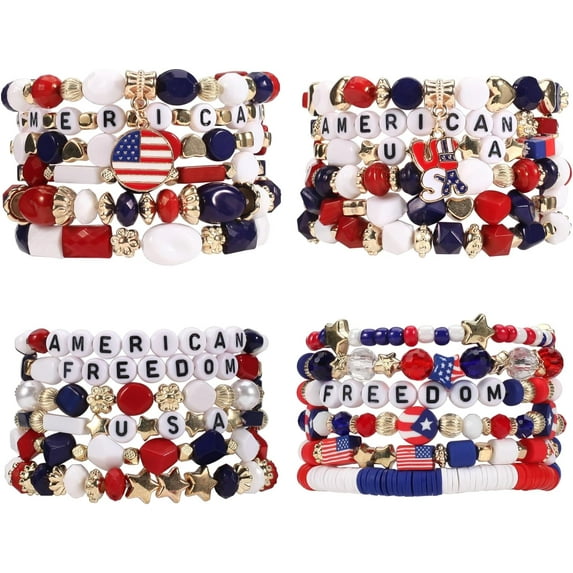 PJRYC Bohemian Bracelets for Women Stretch Multilayer Colorful Beads Bracelet with Charm Jewelry