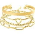 thumbnail image 1 of PJRYC Gold Plated Bangle Cuff Bracelets for Women Non Tarnish Gold Bracelet Stack Jewelry Set for Women Trendy, 1 of 6