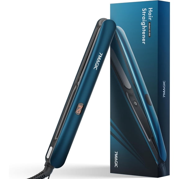 PJRYC Hair Straightener 1 Inch Flat Iron Titanium Ceramic, Professional 2 in 1 Styling Tool with Fast Heat Up, Anti-Frizz Ionic & Floating Plates for Smooth Shiny Hair on All Hair Types