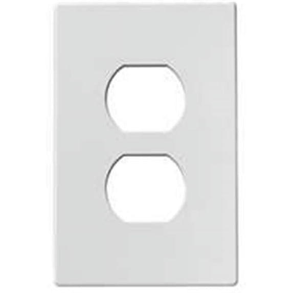 PJS8W Screwless Wallplate Duplex Receptacle, White