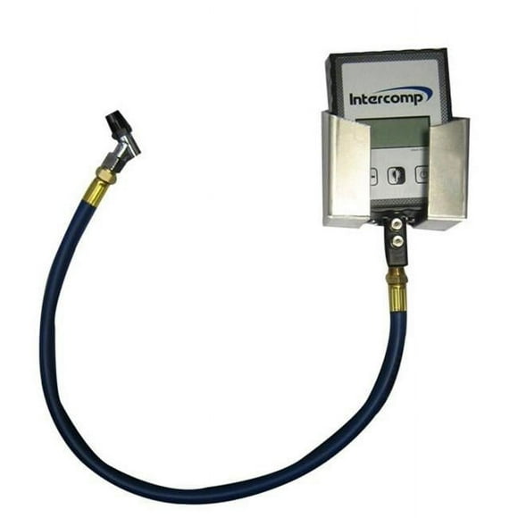 PJT-Pal Products PIT622 Tire Pressure Gauge Holder Wall Mount with Intercomp Square Digital Tire Gauge, Natural