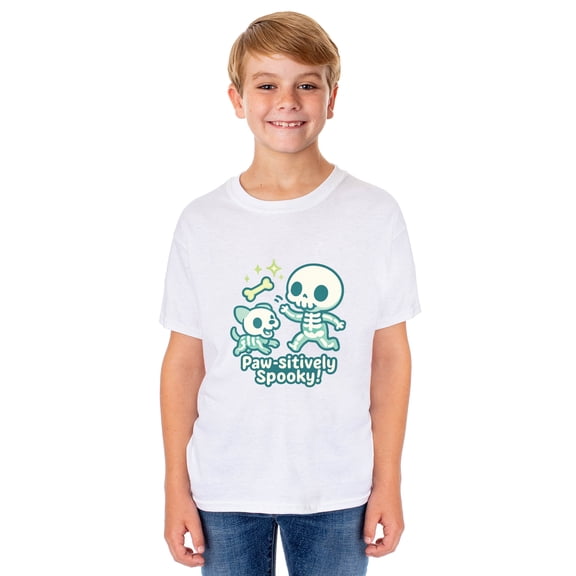 PJammy Halloween T-Shirt Boys' Paw-sitively Spooky Short Sleeve Tee