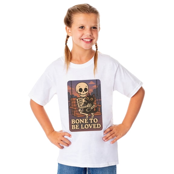 PJammy Halloween T-Shirt Girls' Skeleton Love Short Sleeve Tee
