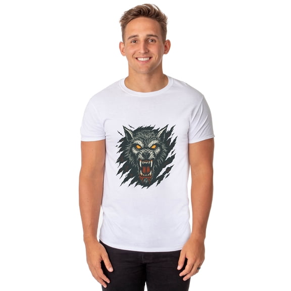 PJammy Halloween T-Shirt Men's Werewolf Shreds Short Sleeve Tee