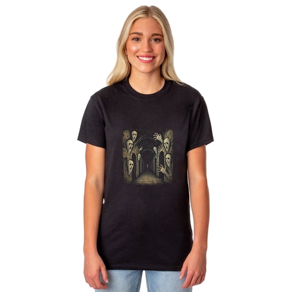 PJammy Halloween T-Shirt Women's Haunted Corridor Short Sleeve Tee