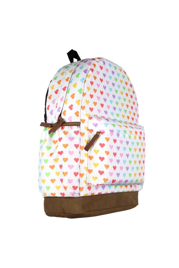 Rainbow Hearts Backpack All-Over Design 16" Book Bag School Tech Sleeve Adjustable Shoulder Straps