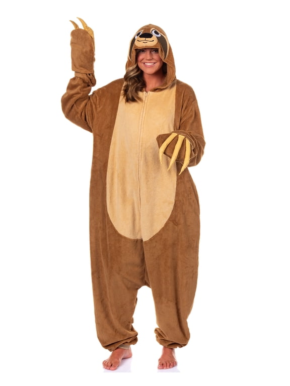 Sloth Union Suit Adult Kigurumi Hooded Costume Pajamas for Men and Women