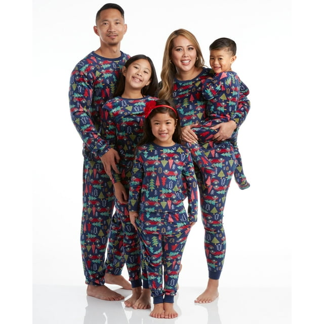 Pjs & Presents Matching Family Christmas Pajamas Set - Velour Christmas 