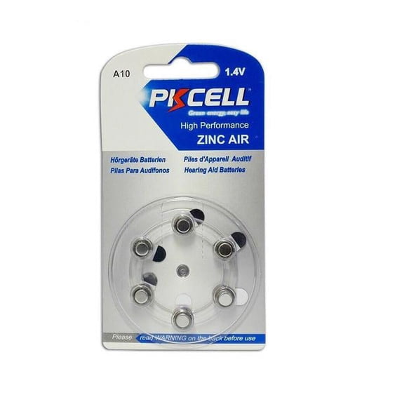 PK Cell ZA10-6B Hearing Aid Battery 10, Pack of 6