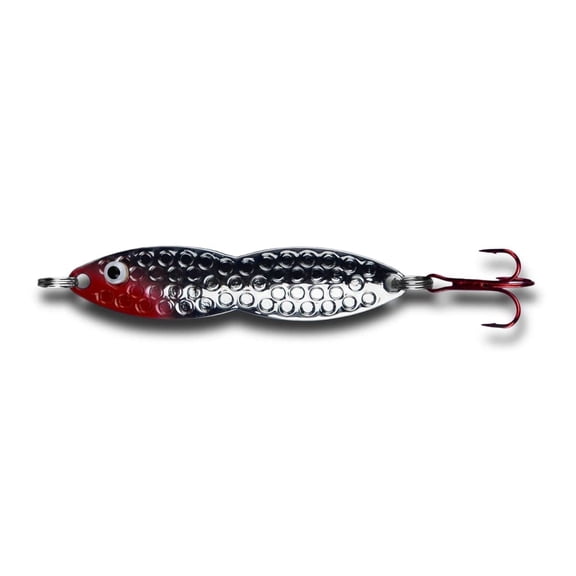 PK Flutter Fish Jigging Spoon - All Seasons Fishing Lure - Ice Fishing Lure - Vertical Jigging (Nickel Plate, 1/2 Oz)