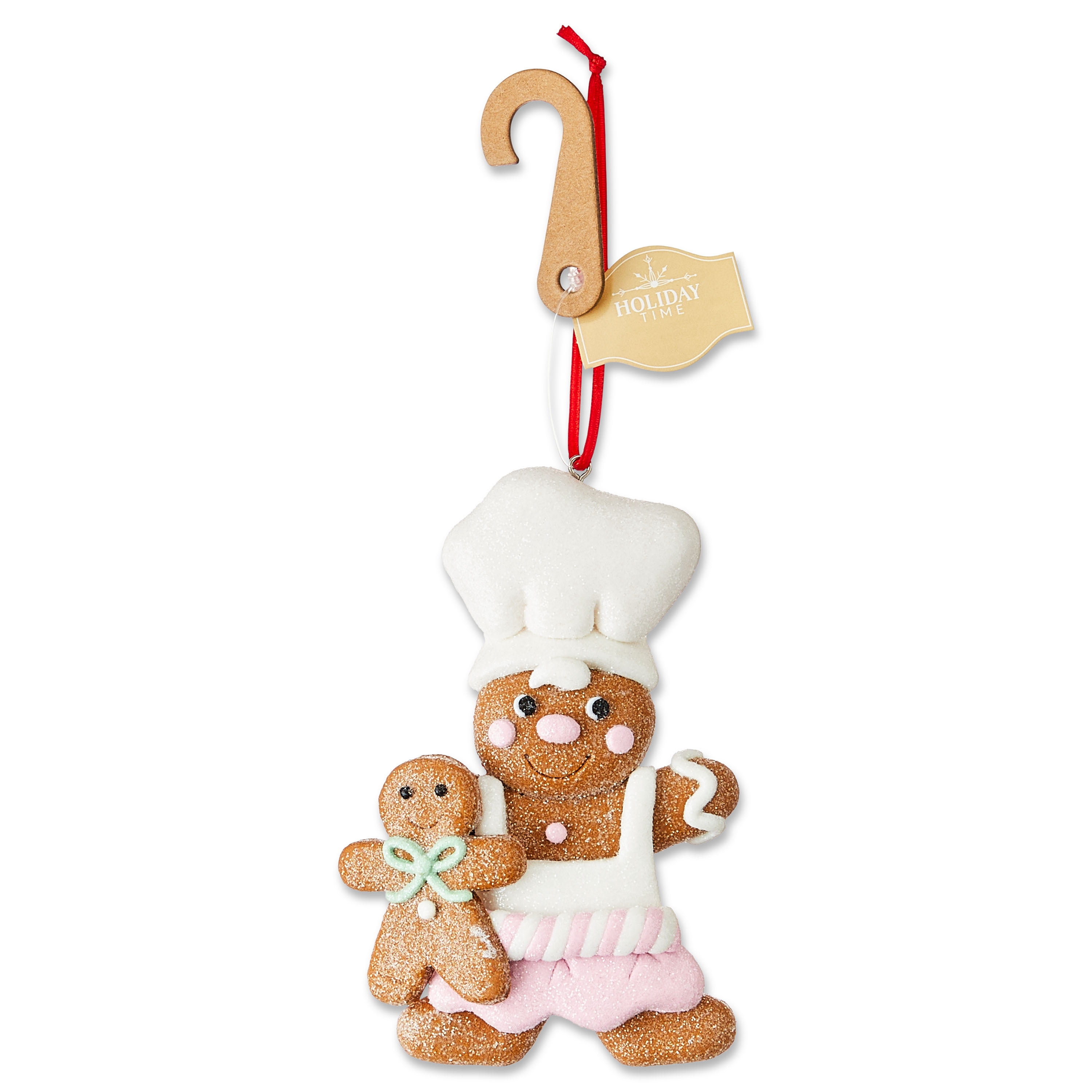 Pink and White Gingerbread Chef Christmas Ornament, 4.5", by Holiday Time