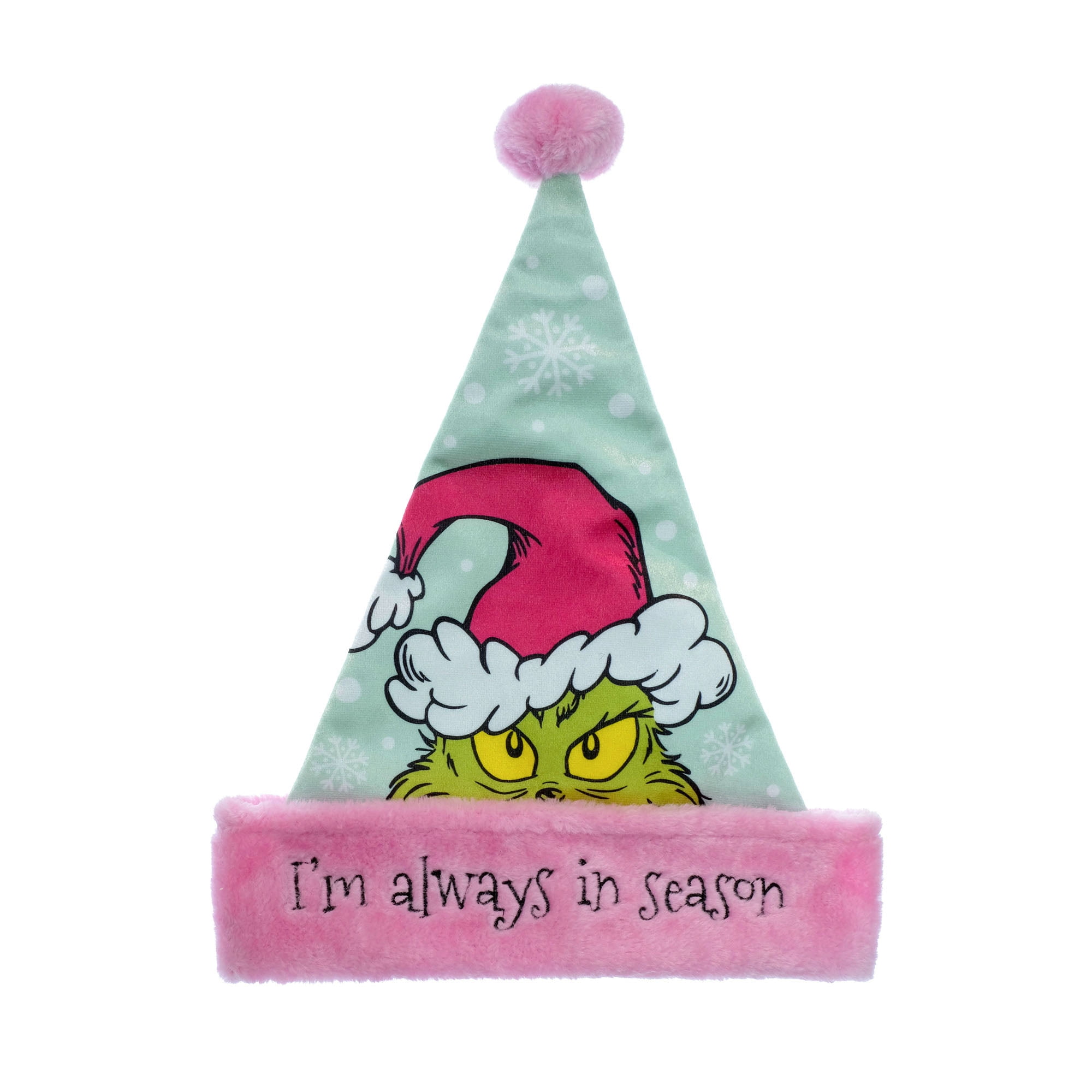 Dr. Seuss The Grinch Christmas Santa Hat – “I’m Always in Season” Design