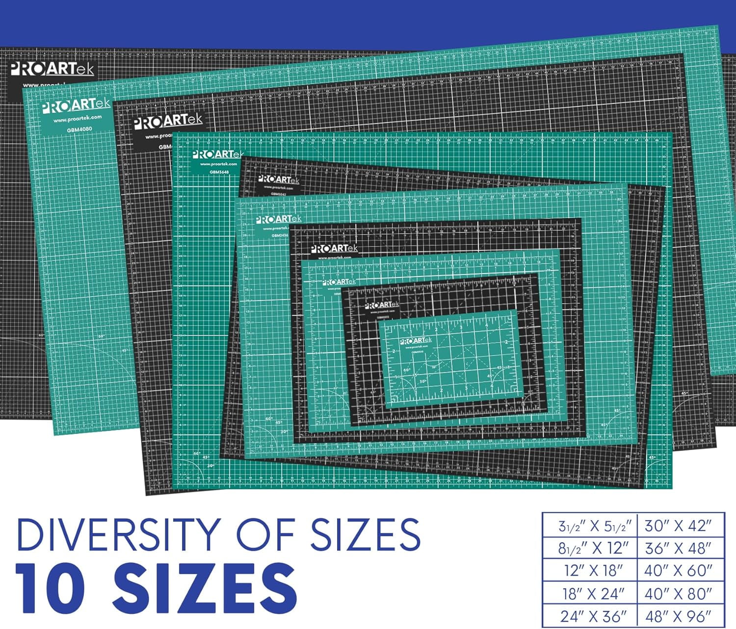 PK00013 Model GBM4080 Series 40" x 80" Dark Professional Cutting Mat; Double-Sided; Self-Healing; For Graphic Arts, Hobbies, Sewing, Scrapbooking, and other Cutting Projects