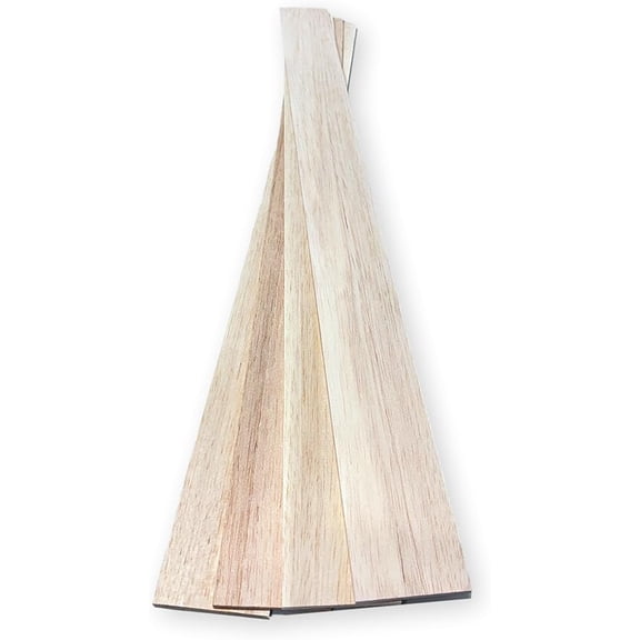 PK00042 Model BWH005X010 Pack of 10 Balsa Wood Sheets, 36" x 3/16" x 3"; Made from Light-Colored Model-Grade Balsa; Ideal for Crafts, and Architectural Applications