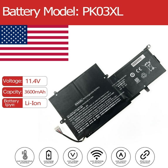 PK03XL Laptop Battery for HP Spectre x360 Pro G1(V4A12UP) Pro G2(1AE84PP) G2(V1B01EA) Pro G2(1ES74EC) Pro G2(T5Z48AV) G1(H9W42EA) PRO G2 X5N43UC Pro HSTNN-DB6S 13 6789116-00 Pro G1(N6K95UC)
