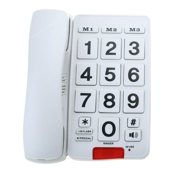 PK3000 Senior Telephone Landline Phone Large Button Loudspeaker Phone for LowVisionGroup Black / White