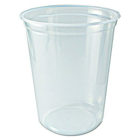 PK32T-C 32 oz Capacity, 4.6" Top Width x 3.4" Bottom Width x 5.6" Height, Clear Polypropylene Microwavable Deli Container (Case of 500)