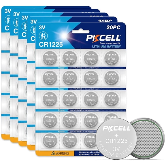 PKCELL 100 Pack CR1225 3Volt Button Coin Cell Lithium Battery for Watch Toys