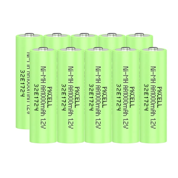 PKCELL 10 Pack Rechargeable AA Batteries 1000mAh 1.2V Ni-MH High Capacity Double A Batteries