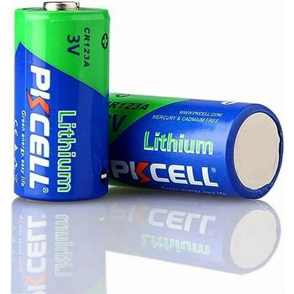 PKCELL 123 High Performance 3V Lithium Battery, 2 Pack