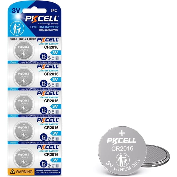 PKCELL 15 Pack CR2016 DL2016 ECR2016 BR2016 Battery 3V Lithium Coin Cell Batteries