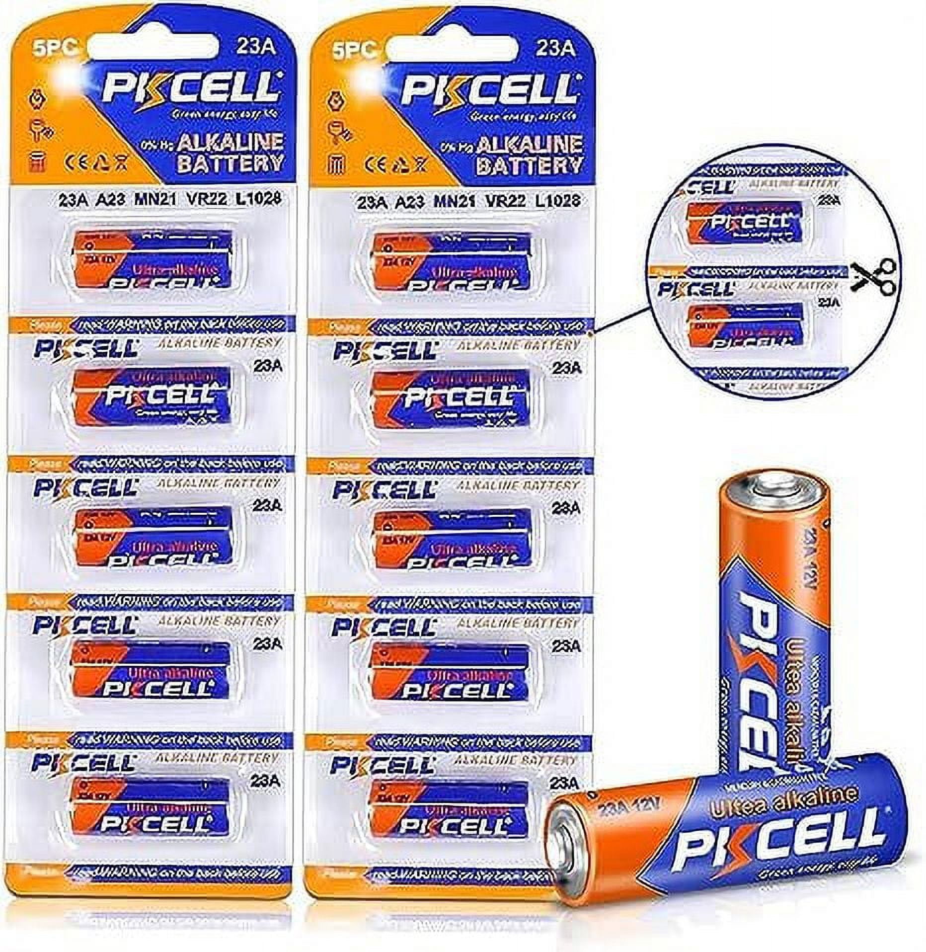 PKCELL 23A Battery (10 Pack), A23 12V Alkaline Batteries