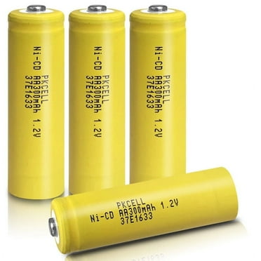 PKCELL 300mAh AA NiCd 1.2V Rechargeable Batteries Garden Solar Light LED Light (Pack of 4)