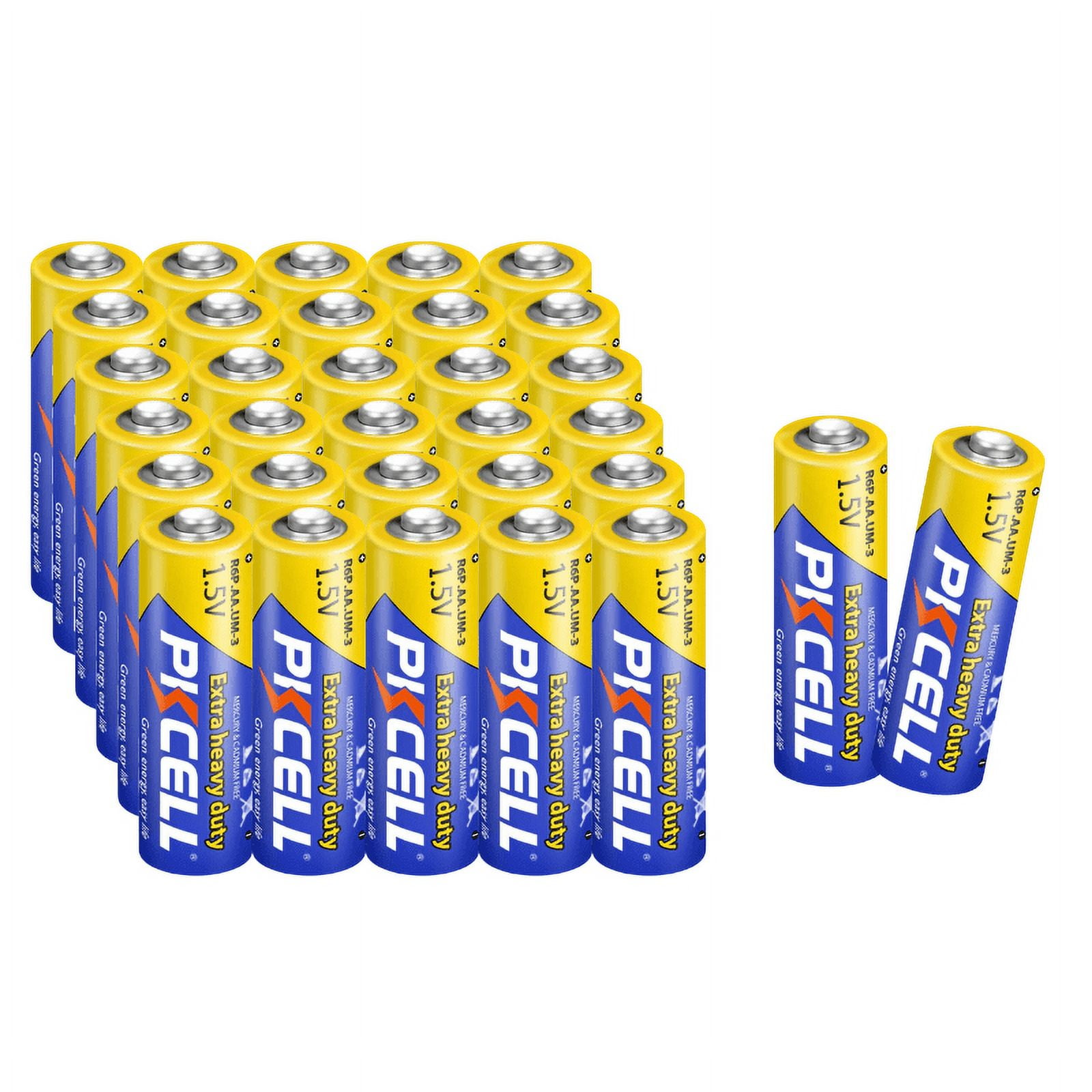 PKCELL 32Count AAA Batteries, Heavy Duty Carbon Zinc Battery, 10Year