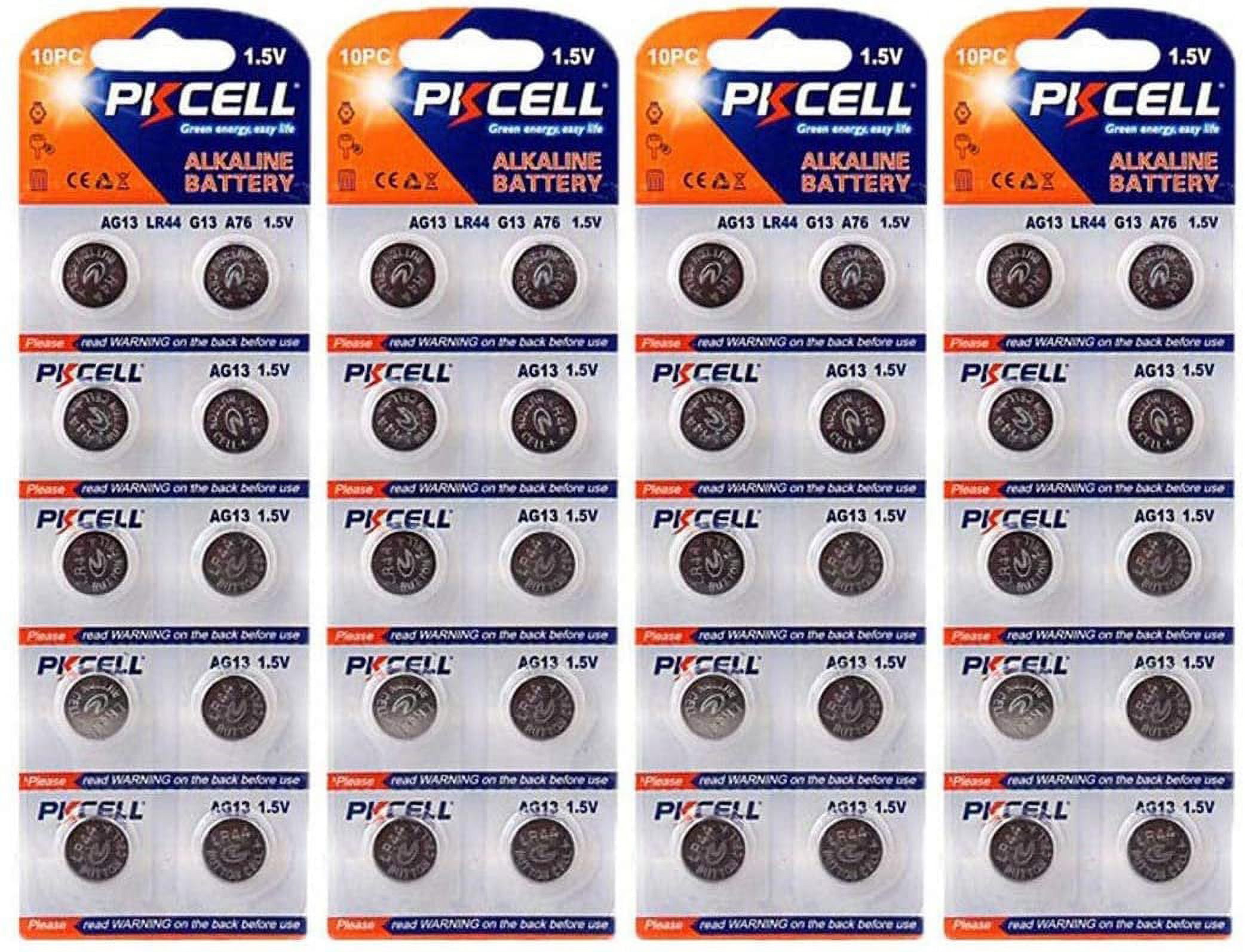  PKCELL LR44 A76 357 G13 Alkaline Watch Battery,30 pc : Health &  Household