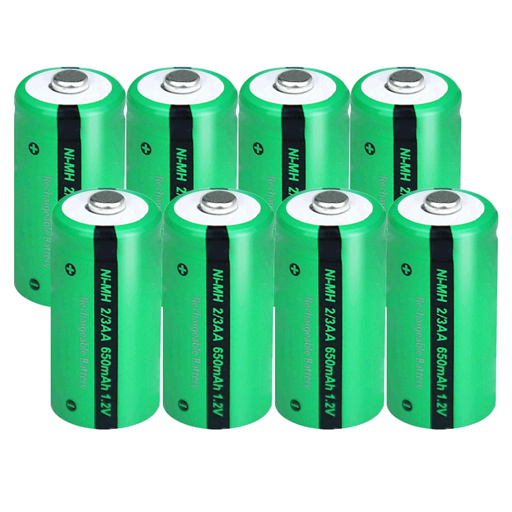 Rechargeable 2/3AA Batteries 8 Pack PKCELL NIMH 2/3 AA Battery for Solar Lights