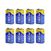 PKCELL 9V Battery, Long Lasting 9V Batteries, 8 Pack 6F22