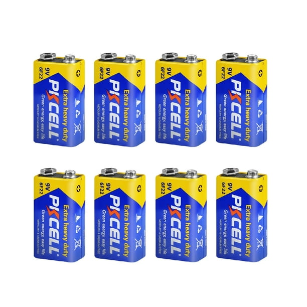 PKCELL 9V Battery, Long Lasting 9V Batteries, 8 Pack 6F22