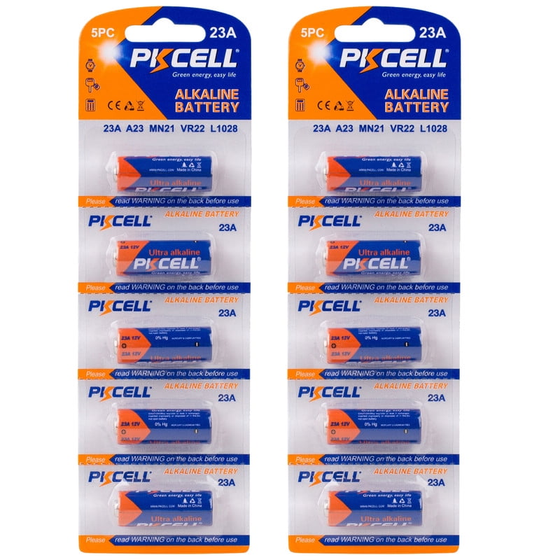 PKCELL A23 12V Alkaline Battery, 23A 10PCS Garage Door Openers Ceiling
