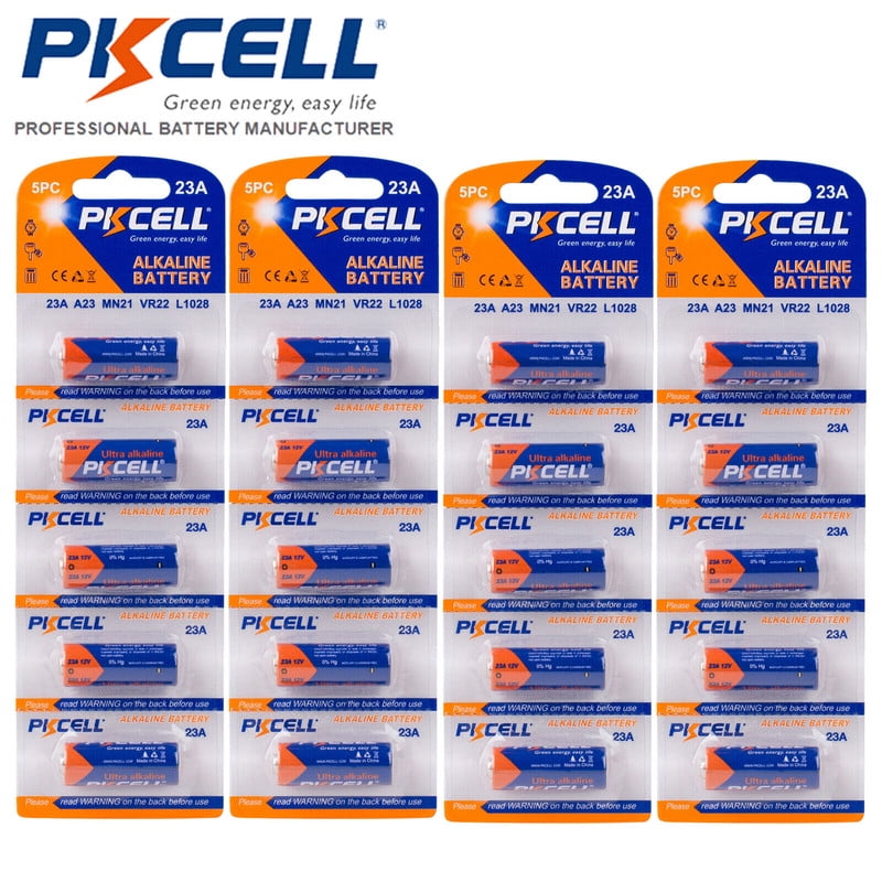 PKCELL A23 Batteries, Alkaline 12V A23 Batteries (20 Pack)