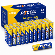 PKCELL Carbon Zinc AA Batteries 40 Pack, 1.5V Extra Heavy Duty Double A Batteries for Remote Control and Clocks