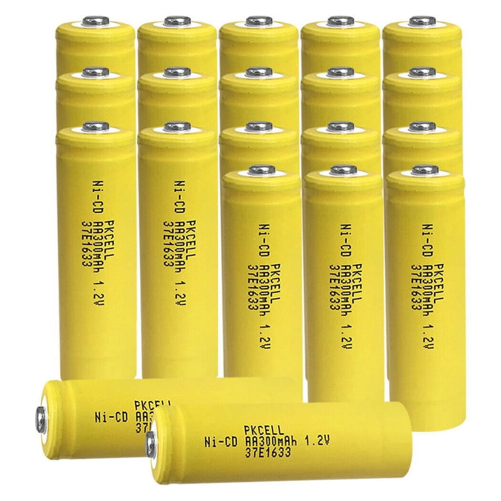 PKCELL AA NiCd 300mAh 1.2V Rechargeable Batteries for Solar Garden
