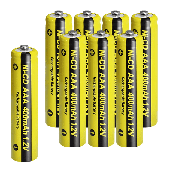 PKCELL AAA 1.2V 400mAh NiCD Rechargeable Batteries for Garden Lights 8 Pack