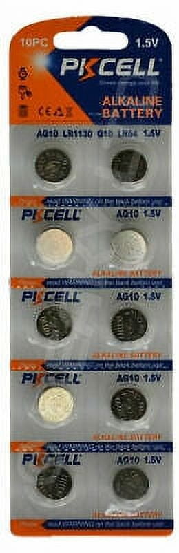 100 Pcs LR1130 Battery AG10 189 LR54 389 1.5V Alkaline Button Coin Cell  PKCELL